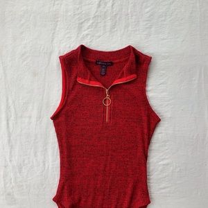 Red Halter Bodysuit
